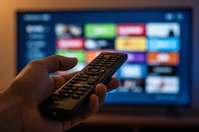 Choosing a channel in the TiviBridge programme guide with a remote